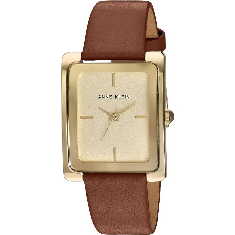 Women's Gold Tone Leather Strap Water Resistant Quartz Movement Watch